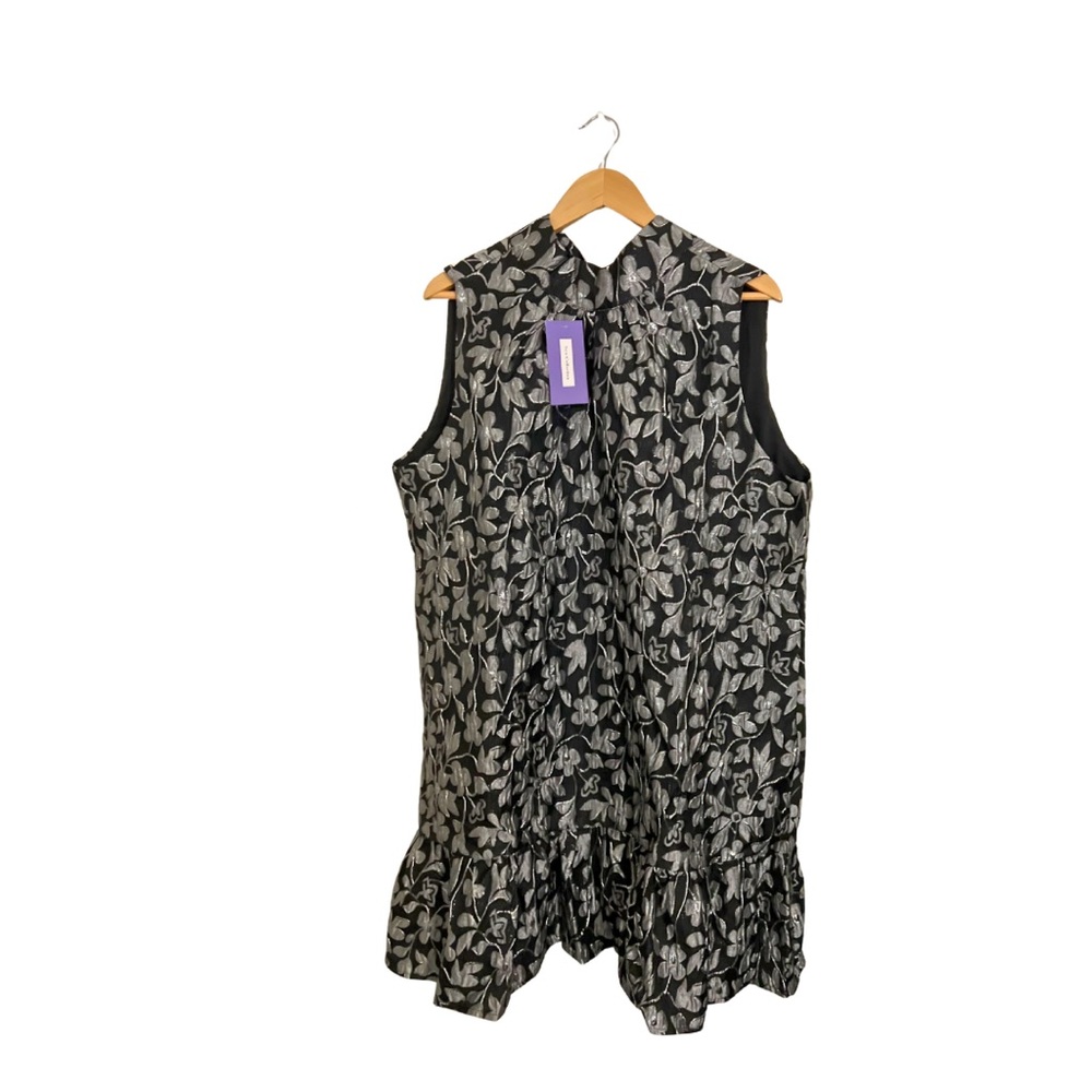 Black Floral Dress With Back Tie XXL